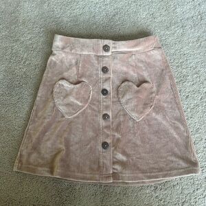 Girls rose pink ribbed skirt 7/8